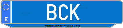 Matrícula de taxi BCK