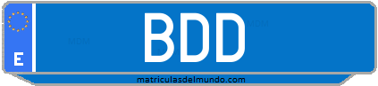 Matrícula de taxi BDD