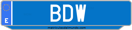 Matrícula de taxi BDW