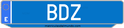 Matrícula de taxi BDZ