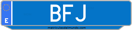 Matrícula de taxi BFJ