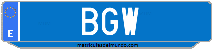 Matrícula de taxi BGW