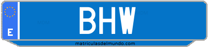 Matrícula de taxi BHW