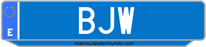 Matrícula de taxi BJW