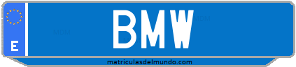 Matrícula de taxi BMW