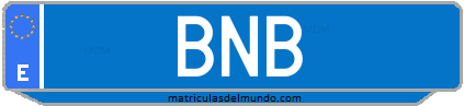 Matrícula de taxi BNB