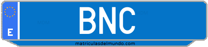 Matrícula de taxi BNC