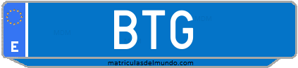 Matrícula de taxi BTG