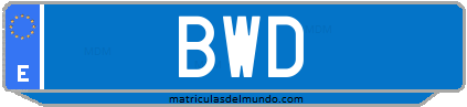 Matrícula de taxi BWD