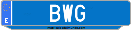 Matrícula de taxi BWG