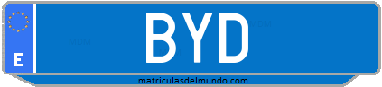 Matrícula de taxi BYD