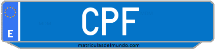 Matrícula de taxi CPF