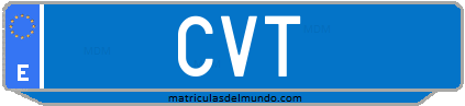 Matrícula de taxi CVT