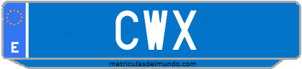Matrícula de taxi CWX