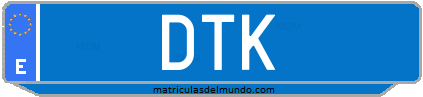 Matrícula de taxi DTK