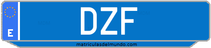 Matrícula de taxi DZF