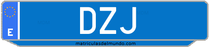 Matrícula de taxi DZJ