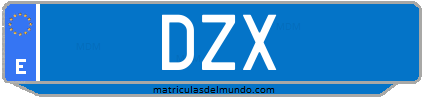Matrícula de taxi DZX