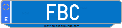 Matrícula de taxi FBC