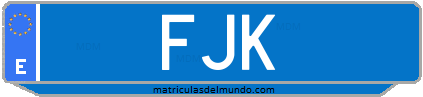 Matrícula de taxi FJK