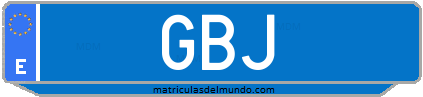 Matrícula de taxi GBJ