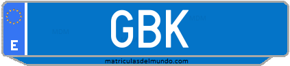 Matrícula de taxi GBK