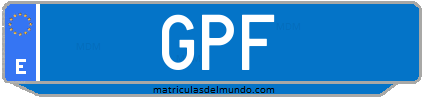 Matrícula de taxi GPF