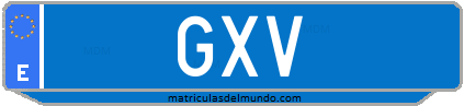 Matrícula de taxi GXV