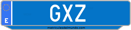 Matrícula de taxi GXZ
