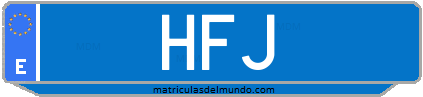 Matrícula de taxi HFJ