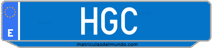 Matrícula de taxi HGC