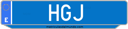 Matrícula de taxi HGJ