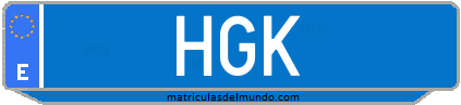 Matrícula de taxi HGK