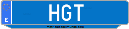 Matrícula de taxi HGT