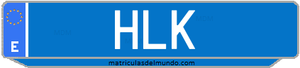 Matrícula de taxi HLK