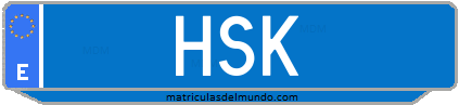 Matrícula de taxi HSK