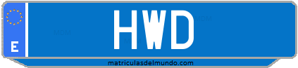 Matrícula de taxi HWD