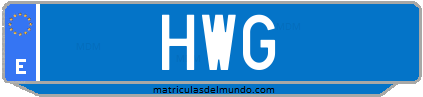 Matrícula de taxi HWG