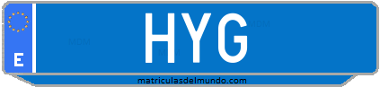 Matrícula de taxi HYG