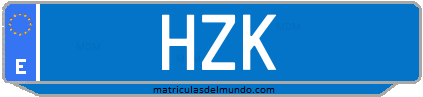 Matrícula de taxi HZK