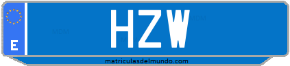 Matrícula de taxi HZW