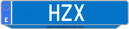 Matrícula de taxi HZX