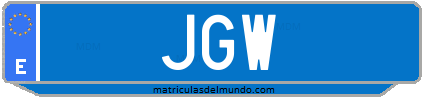 Matrícula de taxi JGW