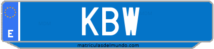 Matrícula de taxi KBW