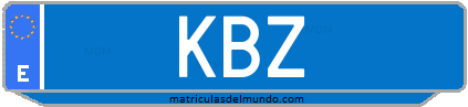 Matrícula de taxi KBZ