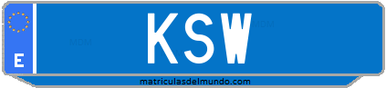 Matrícula de taxi KSW