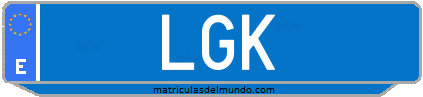 Matrícula de taxi LGK