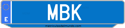 Matrícula de taxi MBK