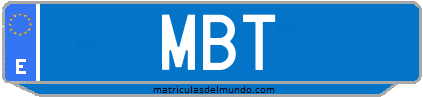 Matrícula de taxi MBT