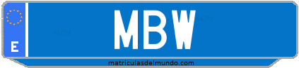 Matrícula de taxi MBW
